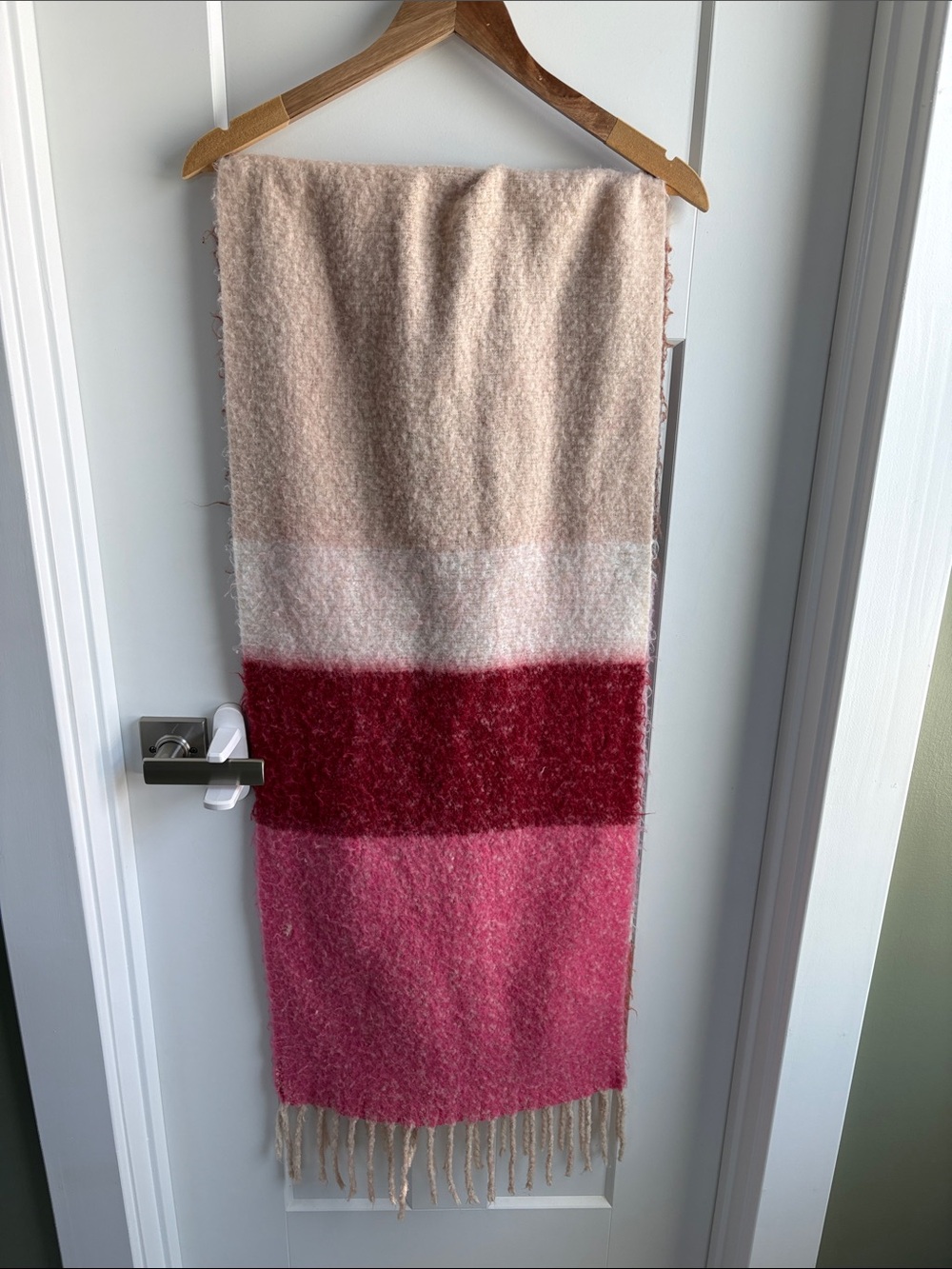 Crown & Ivy Cozy Colorblock Fringe Scarf